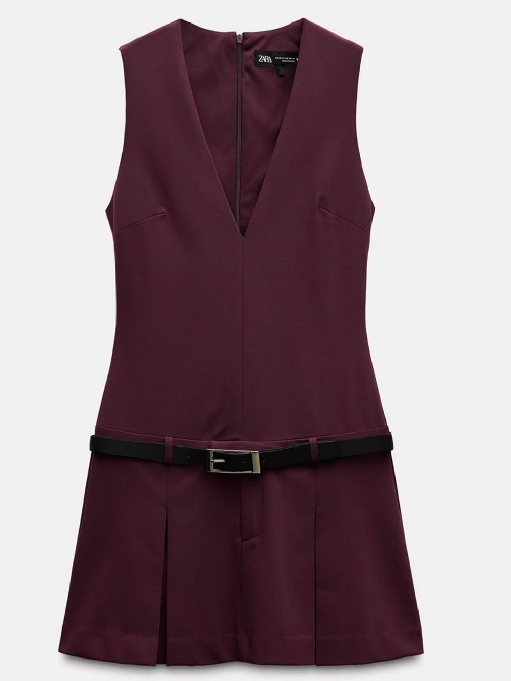 Belted Mini Dress in Wine